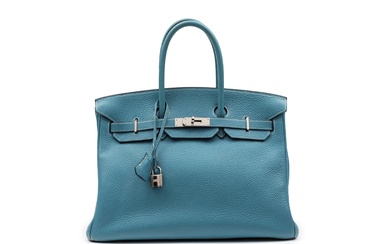 Hermès - Borse Birkin 35 cm Bag, 2004 Blue jean togo leather Birkin 35 cm bag, palladium hardware (defects)
