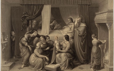 Hippolyte FLANDRIN (1809-1864). Nativité. Dessin... - Lot 396 - Métayer-Mermoz Maison de Ventes aux Enchères Moulins