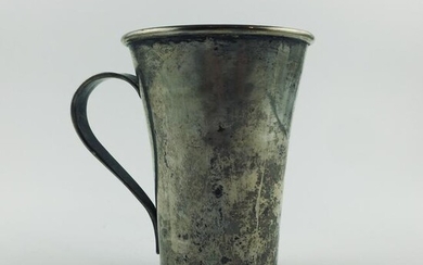 Hispano-American 18th century plain beaten silver jug