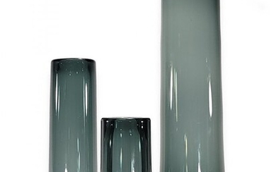 Holmegaard, Per Lutken, Denmark set of 3 glass vases