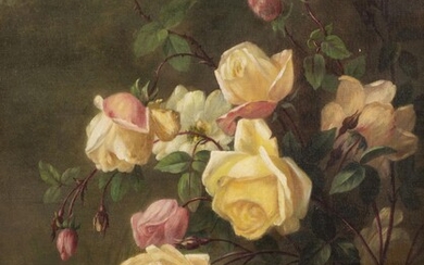 Honorine Emeric (1814-?), "Roses sur un plan d'eau"