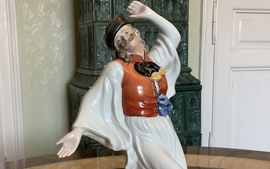 Hungary 1960-69, Herend, Large cabinet sculpture "Dancer", porcelain, painting, Herend manufactory, Hungary, Figure from the series "Magyar dancer Batya" Snow-white, thin and hard Herend porcelain is known all over the world. Herend...nnFor almost two...