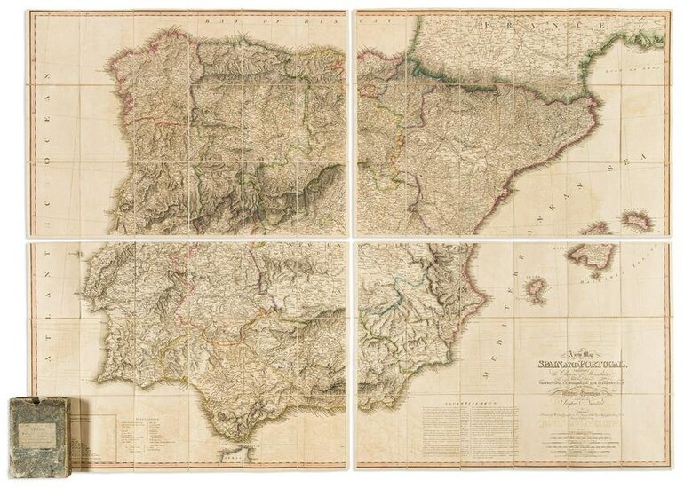 (IBERIAN PENINSULA.) Jasper Nantiat. A New Map of Spain