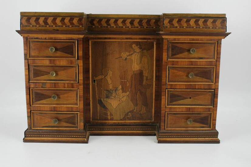 Inlaid Marquetry & Parquetry Vargueno Cabinet