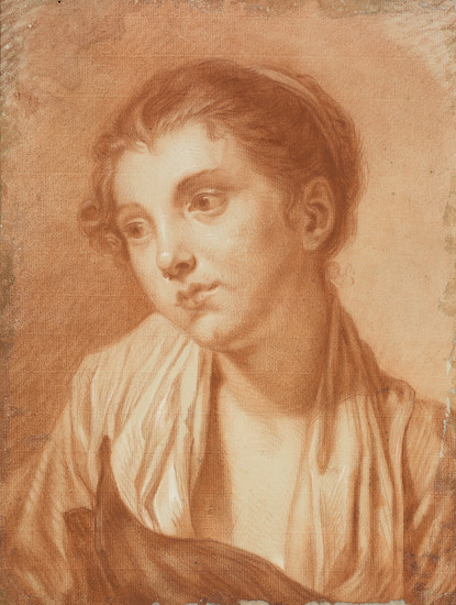 JEAN-BAPTISTE GREUZE (CIRCLE OF) (Tournus 1725-1805 Paris) A Portrait of a Young Woman....