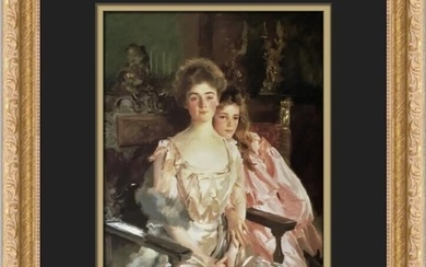 John Singer Sargent Gretchen Osgood and Her Daughter Rachel Custom Framed Print