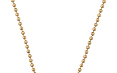 LEO PIZZO - an Italian 18ct gold diamond ball pendant neckla...