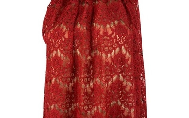Lanvin Paris Red Lace Top, Size 38