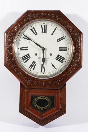 Late Victorian Seth Thomas Wall Clock (L:64cm W43cm)