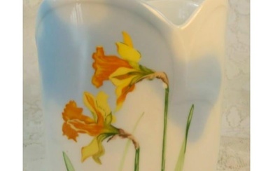 Limoges Porcelain Daffodil Vase