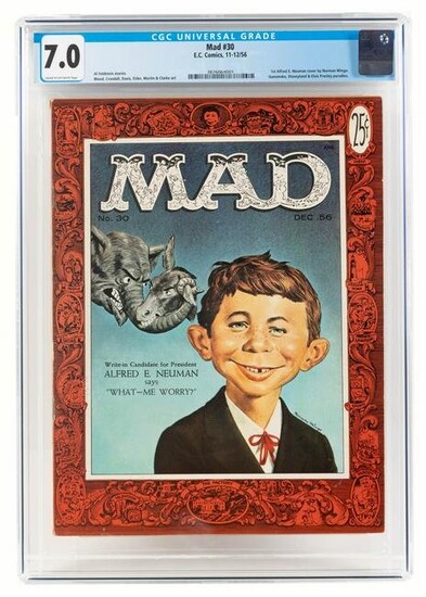 MAD #30 * CGC 7.0 * 1st A.E. NEUMAN Cover by Mingo