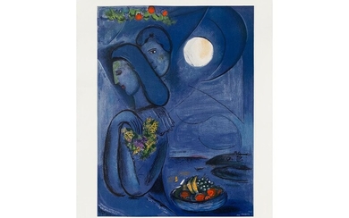 Marc Chagall, 1887 Witebsk – 1985 Saint-Paul-de-Vence, Saint-Jean-Cap-Ferrat - Lovers in the moonlight, 1948/52