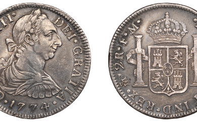 Mexico, Charles III, 2 Réales, 1774fm, Mexico City (Calicó 660; KM. 88.2)....