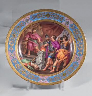 Mid 19th century Vienna porcelain plate.