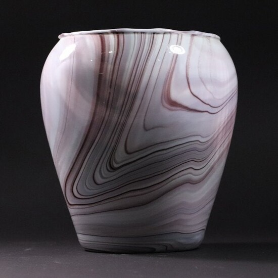 Mid-Century Modern Marbleized Art Glass Vase