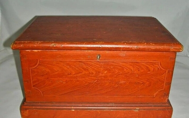 Miniature Painted Dovetailed Blanket Box c1840