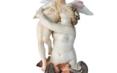 A Nereid and Cupid, Meissen, Late 19th Century