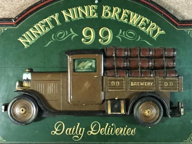 Ninety Nine Brewery 3D Carved Wooden Sign