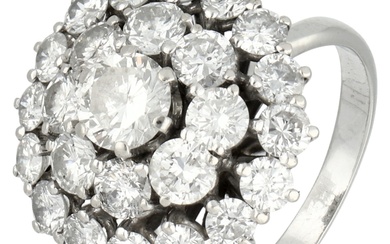 No Reserve - 14K Witgouden rozet ring bezet met ca. 2.94 ct. diamant.