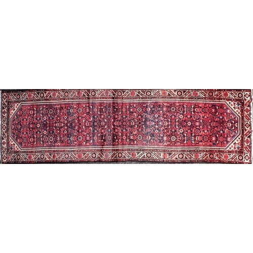 North West Persian blue ground long rug/ carpet runner with ...