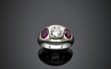 Old mine ct. 1.20 circa diamond with synthetic ruby