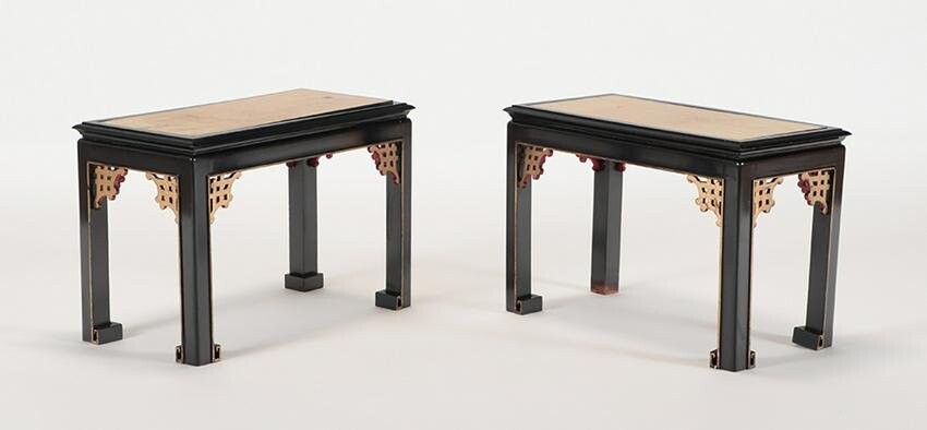 PR PAINTED AND GILT END TABLES 1950
