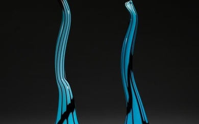 Pair Art Glass Decor Vases