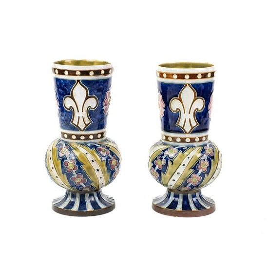 Pair of Antique Doulton Lambeth Stoneware Vases