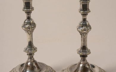 Pair of Regency style torches in silver plated...