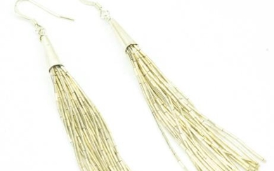 Pair of Vintage Sterling Silver Tassel Earrings