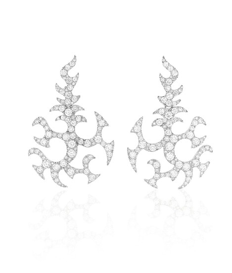 Paire de boucles d'oreille transformables diamants | Pair of diamond convertible earrings, Vasari