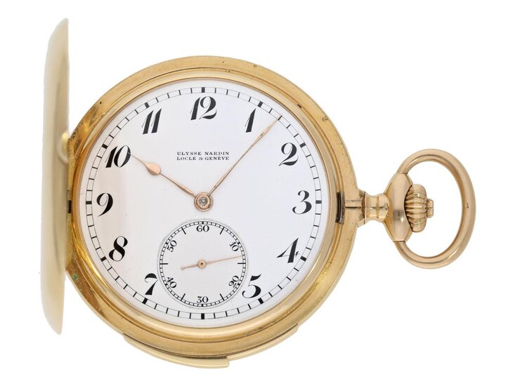 Pocket watch: very fine gold hunting case minute repeater, top quality, Ulysse Nardin No.319644, ca. 1920