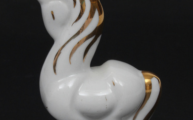 Porcelain figurine "Horse" 20th century in the 80s. Riga Porcelain Factory. Latvian SSR. Porcelain, gilding. Height 9 cm