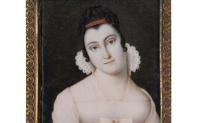 Portrait miniature of a lady with a coral diadem, Italy early 19th century