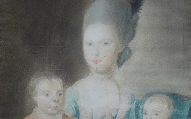 (-), Portrait of a lady with two children,...
