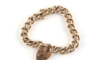 Property of a lady - a heavy 9ct gold chain link bracelet wi...