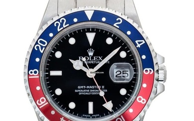 Rolex GMT-Master II 16710BLRO - GMT Master II Automatic Black Dial Stainless Steel Men's Watch