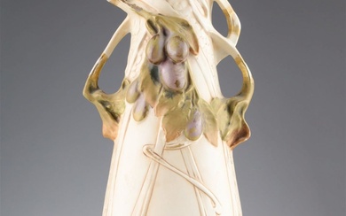 Royal Dux Porcelain Art Nouveau Olive Tree Vase
