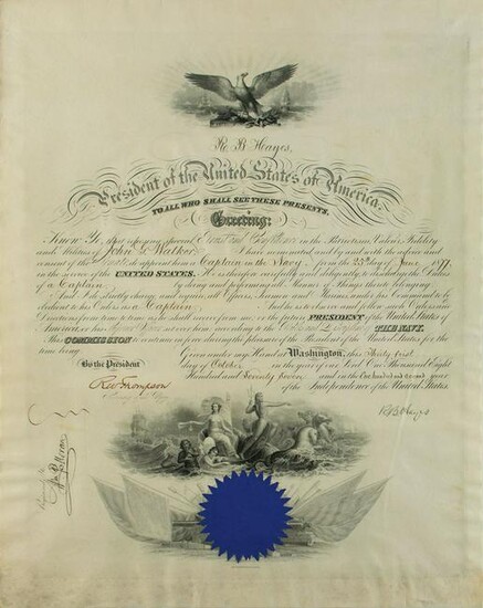Rutherford B. Hayes Document Signed