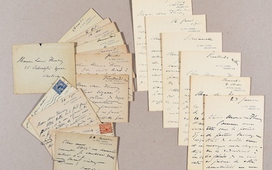 SARGENT, John Singer 18 autograph letters signed to the French musician Louis Fleury. London c....