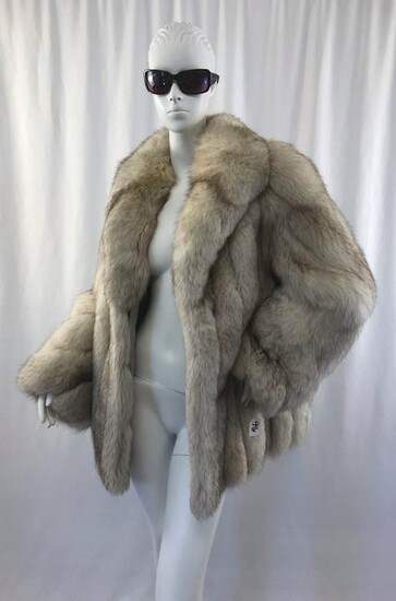 Saga Fox Thigh-Length Fur Car Coat or Jacket
