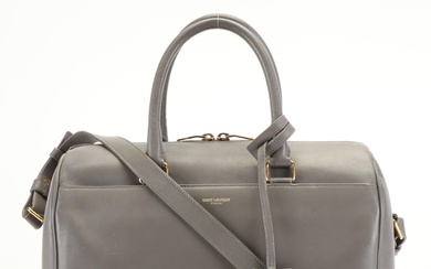 Saint Laurent Classic Grey Leather Baby Duffel Bag