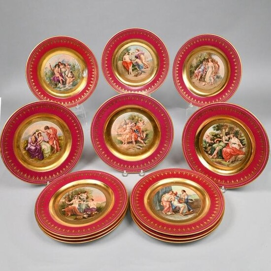 Set of 12 'Vienna' Porcelain Cabinet Plates