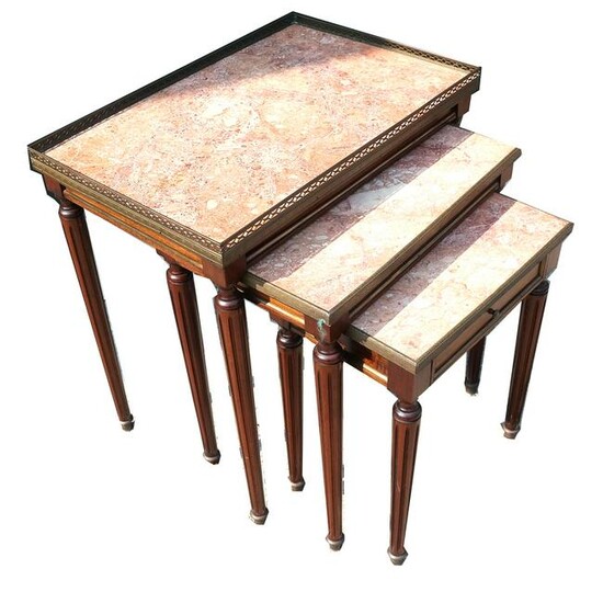 Set of 3 Louis XVI-Style Nesting Tables