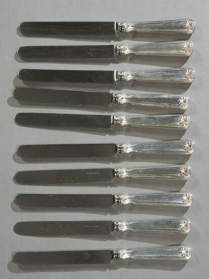 Set of Twelve Tiffany Silver Handled Dinner Knives