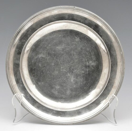 Silver Dinner Plate, possibly French. 10 1/2" dia.