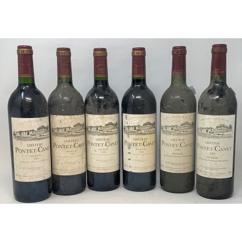 Six bottles of Chateau Pontet-Canet, Pauillac, 2000 (4) and ...