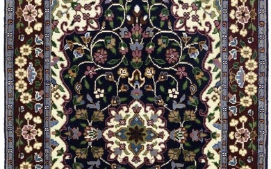 Small Entryway Decor Navy & Maroon Floral 3X4 Kirman Oriental Rug Wool Carpet