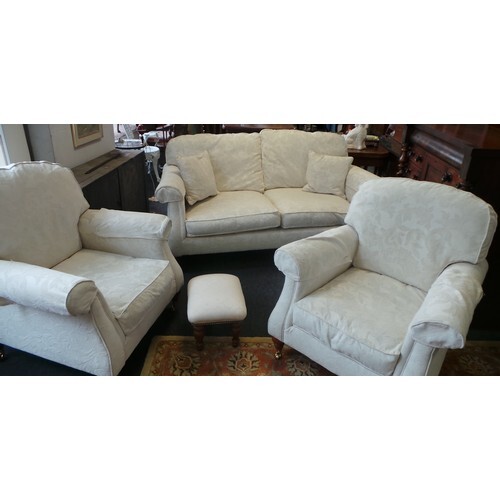 Suite, Two-Seater, Two Armchairs, One Footstool