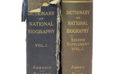 The Dictionary of National Biography, edited by Leslie Stephen & Sidney Lee, 22 volumes together with 3 later supplementary volumes, Smith, Elder & Co., London, 1908 Provenance: Property of Future PLC, removed from the offices of Country Life...